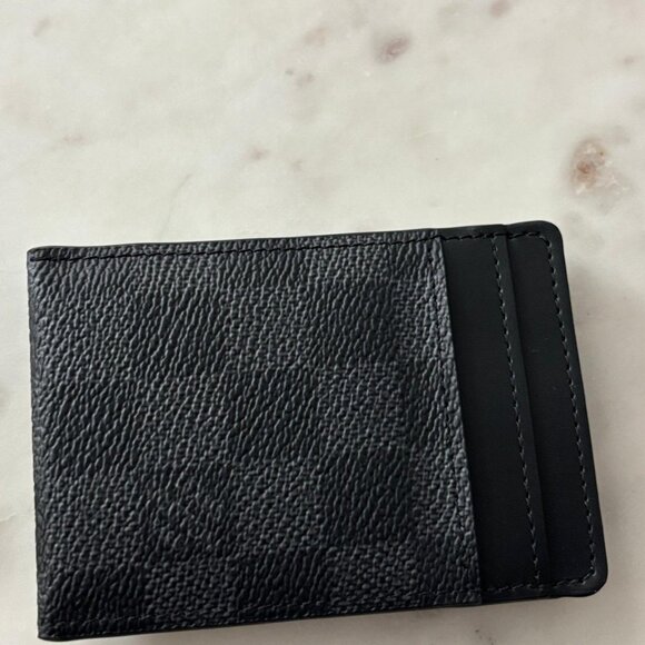 NEW- RARE - LOUIS VUITTON Graphite  Pince Card Holder With Bill Clip Silver - Picture 7 of 10